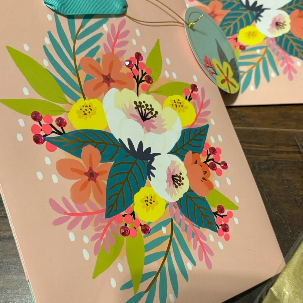🆕Papyrus Bejeweled Floral Gift Packaging Bundle